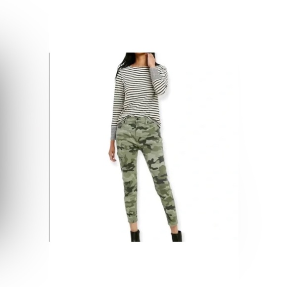 Nili Lotan By Target Sz 2 Camouflage Camo Ankle Skinny Pants Green Novelty Print - Picture 1 of 16